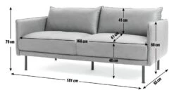 Habitat Moore Leather 3 Seater Sofa - Dark Grey -Habitat Furni Sales 1159455 R E001