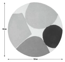 Habitat Geometric Circle Cut Pile Rug - 120x120cm - Multi -Habitat Furni Sales 1176122 R E001
