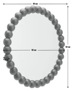 Habitat Beaded Round Wall Mirror - Black - 50x50cm -Habitat Furni Sales 1182642 R E001