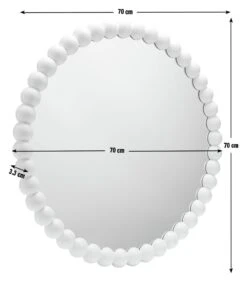 Habitat Beaded Round Wall Mirror - White - 70x70cm 2 Habitat Beaded Round Wall Mirror - White - 70x70cm -Habitat Furni Sales 1182927 R E001