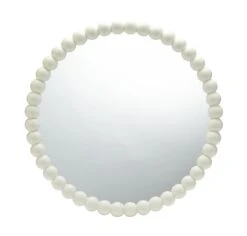 Habitat Beaded Round Wall Mirror - White - 70x70cm 3 Habitat Beaded Round Wall Mirror - White - 70x70cm -Habitat Furni Sales 1182927 R Z003A