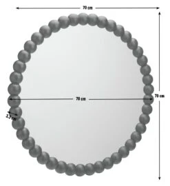 Habitat Beaded Round Wall Mirror - Black - 70x70cm -Habitat Furni Sales 1182934 R E001