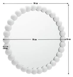 Habitat Beaded Round Wall Mirror - White - 50x50cm -Habitat Furni Sales 1182941 R E001