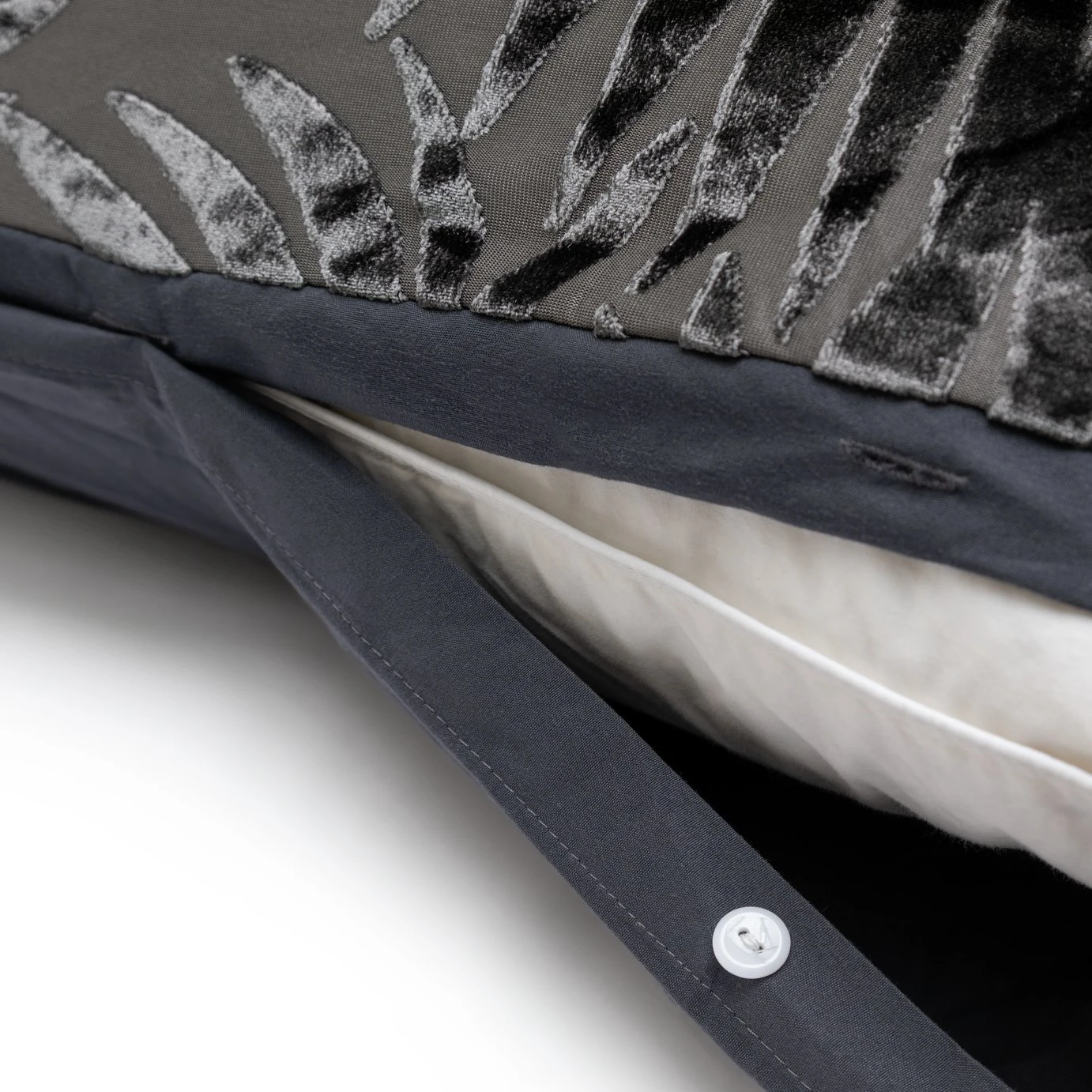 Habitat Velvet Feather Charcoal Bedding Set - Double Habitat Velvet Feather Charcoal Bedding Set - Double -Habitat Furni Sales 1232499 R Z004A