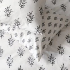 Habitat Woodblock Leaf White Bedding Set - Single -Habitat Furni Sales 1232846 R Z003A