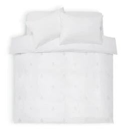 Habitat Cotton Embroidered Leaf White Bedding Set- Single -Habitat Furni Sales 1232994 R Z002A