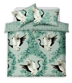 Habitat Crane Panel Green Bedding Set - Single 2 Habitat Crane Panel Green Bedding Set - Single -Habitat Furni Sales 1233199 R Z002A