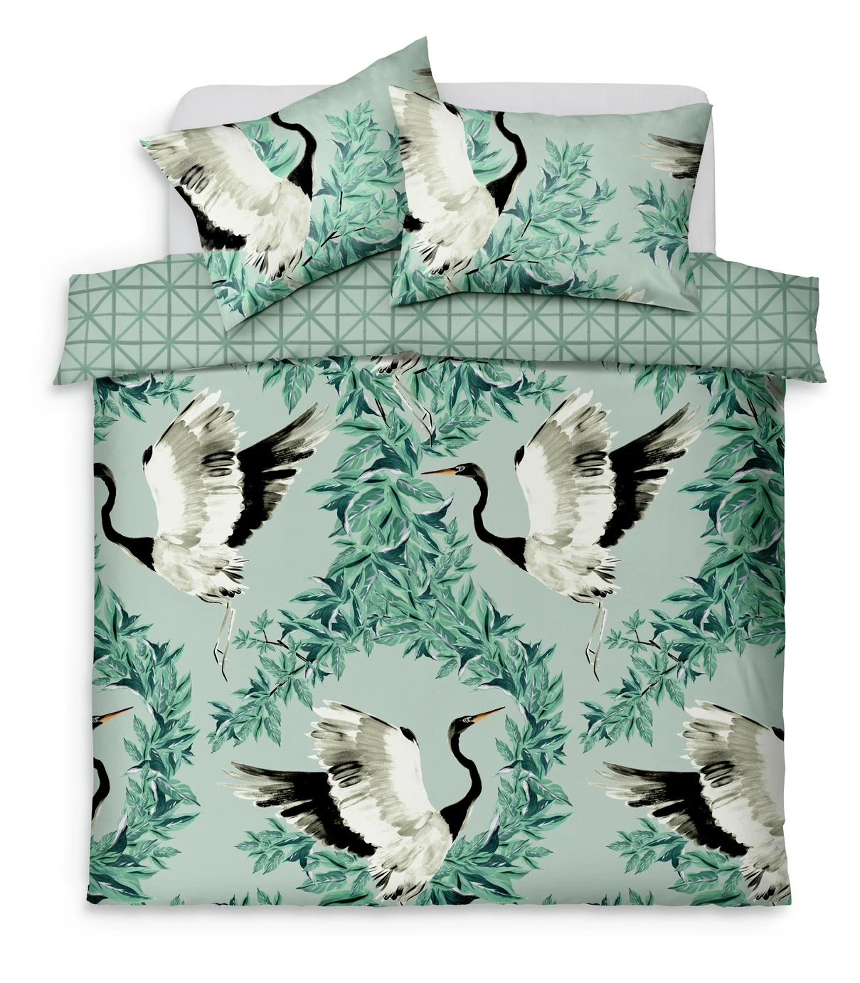 Habitat Crane Panel Green Bedding Set - Single Habitat Crane Panel Green Bedding Set - Single -Habitat Furni Sales 1233199 R Z002A