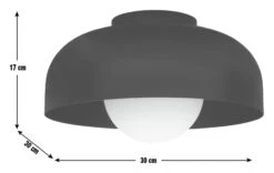 Habitat Modern Globe Metal Bathroom Ceiling Light - Black -Habitat Furni Sales 1233584 R E001