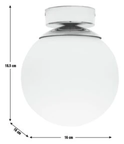 Habitat Opal Glass Bathroom Flush Ceiling Light - White -Habitat Furni Sales 1233759 R E001
