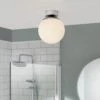 Habitat Opal Glass Bathroom Flush Ceiling Light - White