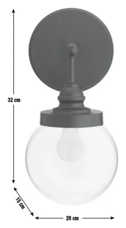 Habitat Globe Metal Bathroom Wall Light - Black -Habitat Furni Sales 1233773 R E001