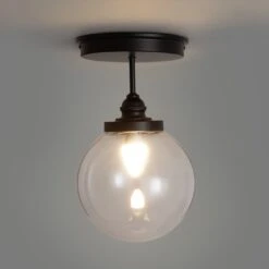 Habitat Globe Metal Bathroom Pendant Light - Black 3 Habitat Globe Metal Bathroom Pendant Light - Black -Habitat Furni Sales 1233797 R Z002A