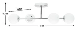 Habitat Metal 4 Light Bathroom Flush Ceiling Light - Chrome -Habitat Furni Sales 1233807 R E001