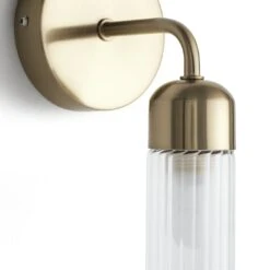 Habitat Ribbed Metal Bathroom Wall Light - Gold -Habitat Furni Sales 1233814 R Z002A
