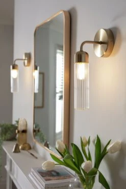 Habitat Ribbed Metal Bathroom Wall Light - Gold -Habitat Furni Sales 1233814 R Z002C
