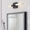 Habitat Metal 2 Light LED Bathroom Wall Light - Black