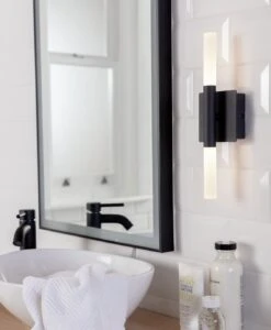 Habitat Metal 2 Light LED Bathroom Wall Light - Black -Habitat Furni Sales 1233876 R Z002C