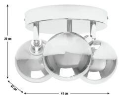 Habitat Globe Metal Bathroom Flush To Ceiling Light - Silver -Habitat Furni Sales 1233883 R E001