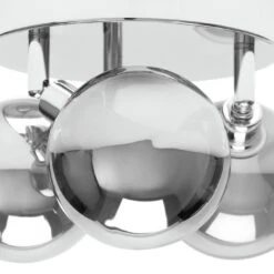 Habitat Globe Metal Bathroom Flush To Ceiling Light - Silver -Habitat Furni Sales 1233883 R Z002A