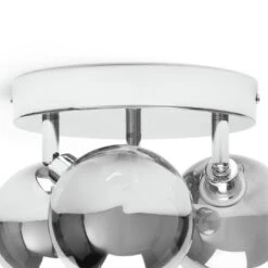 Habitat Globe Metal Bathroom Flush To Ceiling Light - Silver -Habitat Furni Sales 1233883 R Z003A