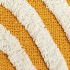 Habitat Geo Tufted Cushion - Yellow & White - 60x30cm -Habitat Furni Sales 1240209 R B001