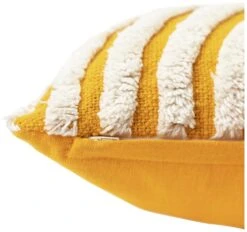 Habitat Geo Tufted Cushion - Yellow & White - 60x30cm -Habitat Furni Sales 1240209 R Z004A