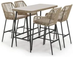 Habitat Malta 4 Seater Rattan Effect Garden Bar Set -Natural