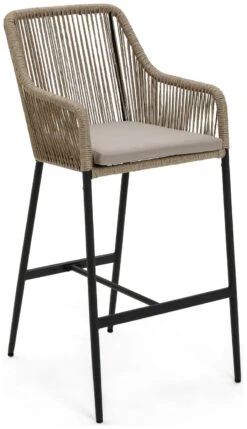 Habitat Malta 4 Seater Rattan Effect Garden Bar Set -Natural -Habitat Furni Sales 1242245 R Z004A