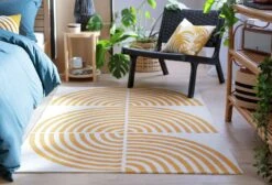 Habitat Global Print Flatweave Rug - 120X170cm - Yellow -Habitat Furni Sales 1256664 R Z002C