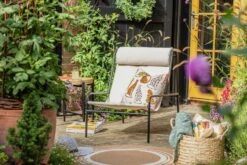 Habitat Teka Metal Garden Chair - Cream