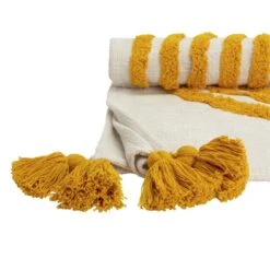 Habitat Geo Tufted Throw - White & Yellow - 125x150cm -Habitat Furni Sales 1309944 R Z002A