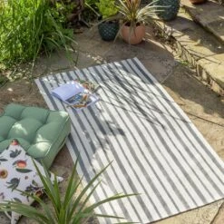 Habitat Grey Stripe Outdoor Rug 3 Habitat Grey Stripe Outdoor Rug -Habitat Furni Sales 1340367 R Z002C