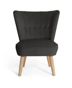 Habitat Alexis Velvet Cocktail Chair - Charcoal
