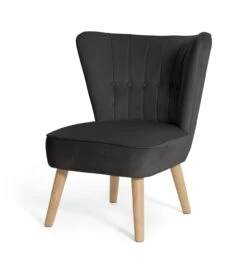 Habitat Alexis Velvet Cocktail Chair - Charcoal -Habitat Furni Sales 1341256 R Z002A