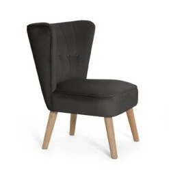 Habitat Alexis Velvet Cocktail Chair - Charcoal -Habitat Furni Sales 1341256 R Z004A