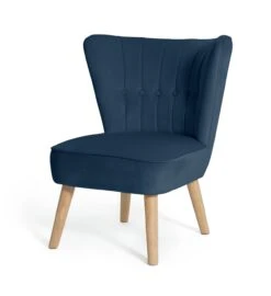Habitat Alexis Velvet Cocktail Chair - Navy -Habitat Furni Sales 1341270 R Z002A