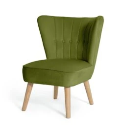 Habitat Alexis Velvet Cocktail Chair - Olive -Habitat Furni Sales 1341287 R Z002A