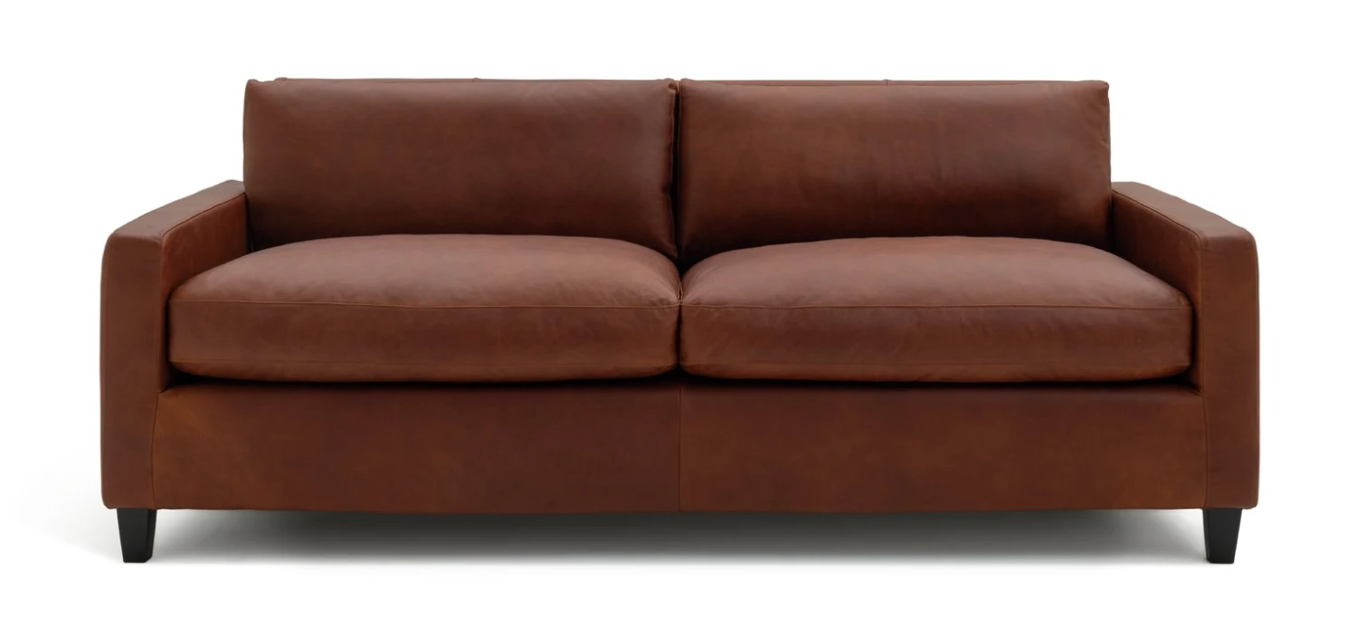 Habitat Chester Leather 3 Seater Sofa - Dark Feet - Tan Habitat Chester Leather 3 Seater Sofa - Dark Feet - Tan -Habitat Furni Sales 1345616 R Z001A