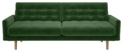 Habitat Fenner Velvet 3 Seater Sofa - Moss Green