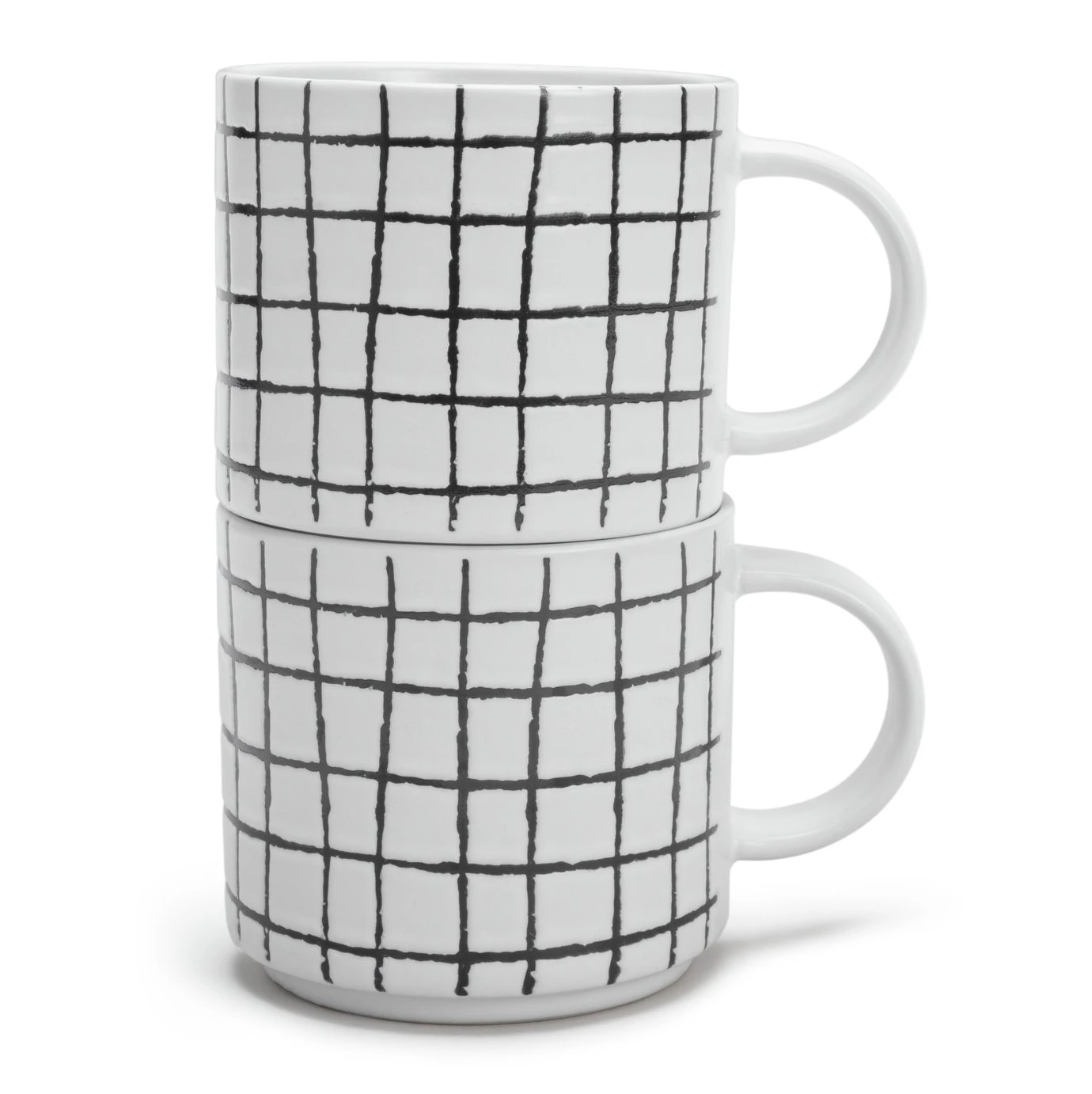 Habitat Grid Set of 4 Mugs - White Habitat Grid Set Of 4 Mugs - White -Habitat Furni Sales 1402944 R Z002A
