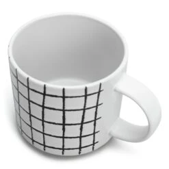 Habitat Grid Set Of 4 Mugs - White 5 Habitat Grid Set Of 4 Mugs - White -Habitat Furni Sales 1402944 R Z004A