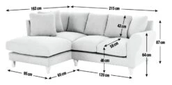 Habitat Carrie Fabric Right Hand Corner Chaise Sofa - Grey -Habitat Furni Sales 1486355 R E001