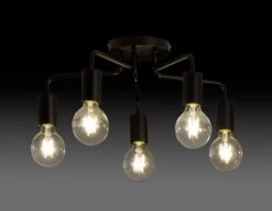 Habitat Rayner Steel 5 Light LED Flush Ceiling Light - Black -Habitat Furni Sales 1518261 R Z002A