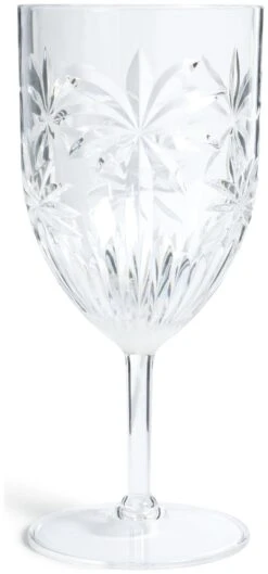 Habitat Palm Design Transparent Wine Glass - Pack Of 4 -Habitat Furni Sales 1933190 R Z004A