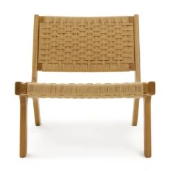Habitat Faro Woven Paper Rope And Oak Accent Chair - Natural 3 Habitat Faro Woven Paper Rope And Oak Accent Chair - Natural -Habitat Furni Sales 1950991 R Z001A