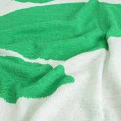 Habitat Floral Pattern Knit Throw - White & Green -125x150cm -Habitat Furni Sales 1953716 R Z003A