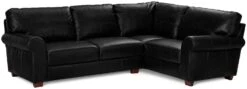 Habitat Salisbury Leather Left Hand Corner Sofa - Black