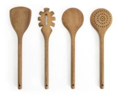 Habitat Global 4 Piece Wooden Utensils Set - Natural