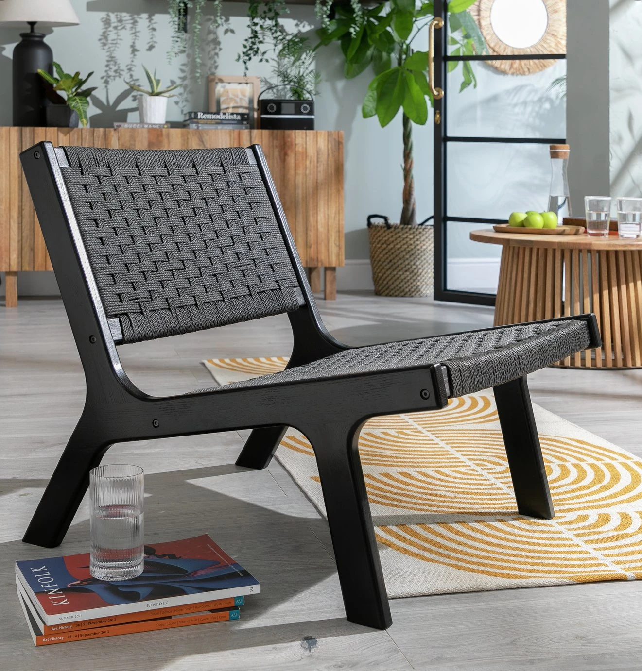 Habitat Faro Woven Paper Rope and Oak Accent Chair - Black Habitat Faro Woven Paper Rope And Oak Accent Chair - Black -Habitat Furni Sales 2013112 R Z001C